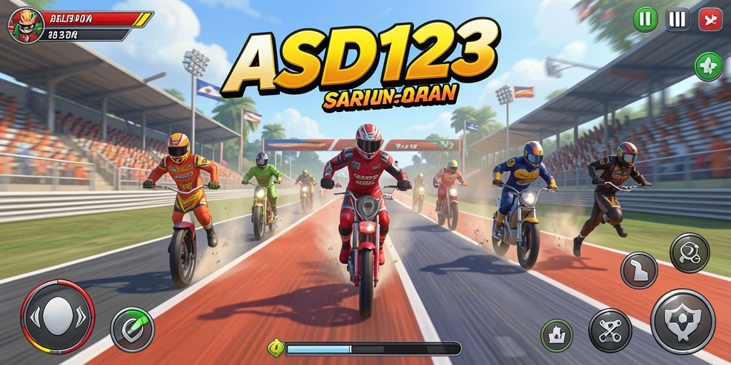 Tampilan mendebarkan dari gameplay balapan di ASD123.