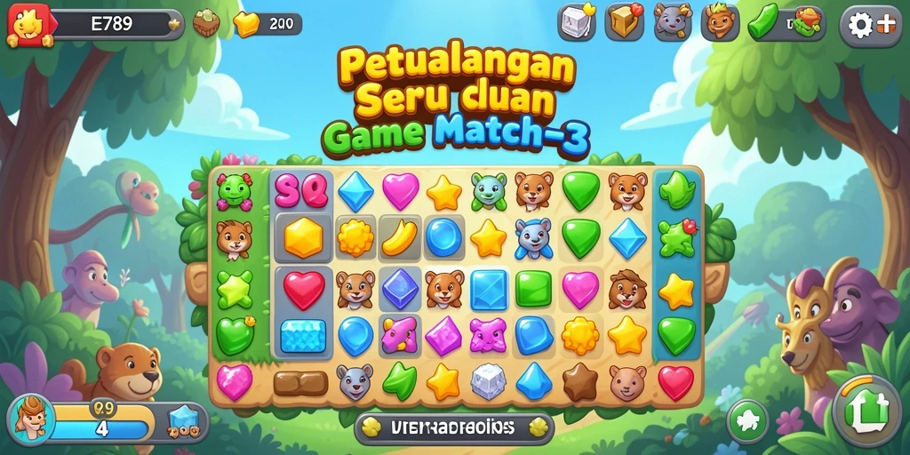 Tampilan gameplay menakjubkan dari game Match-3 EE789.