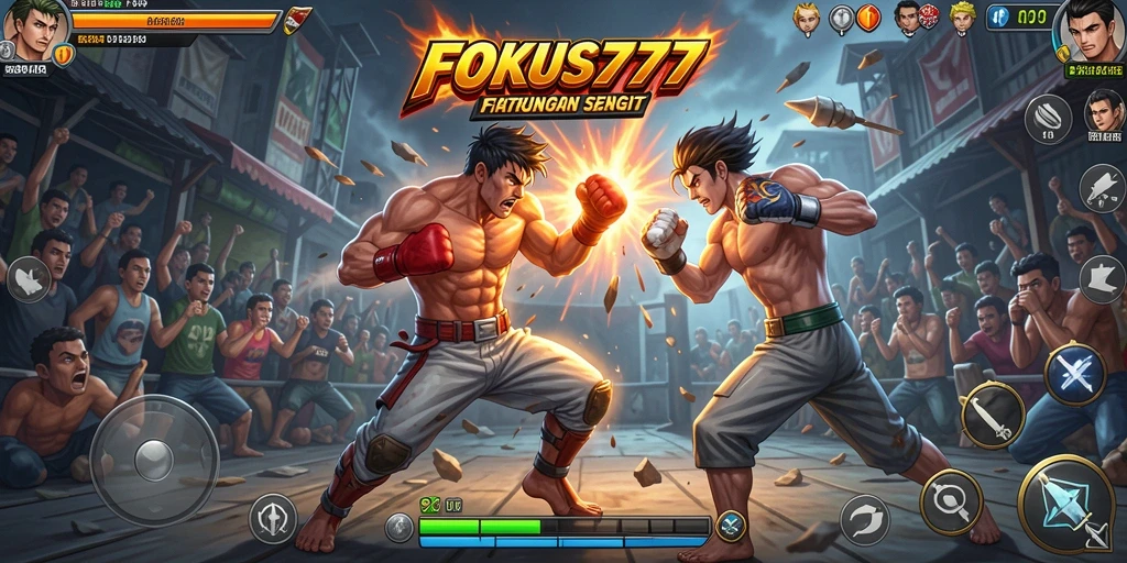 Screenshot FOKUS777 menampilkan aksi pertarungan yang dinamis dan mendebarkan.
