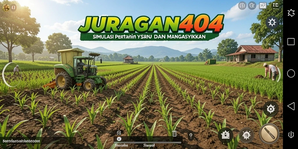 Screenshot gameplay JURAGAN404 menampilkan aktivitas bertani yang menyenangkan.