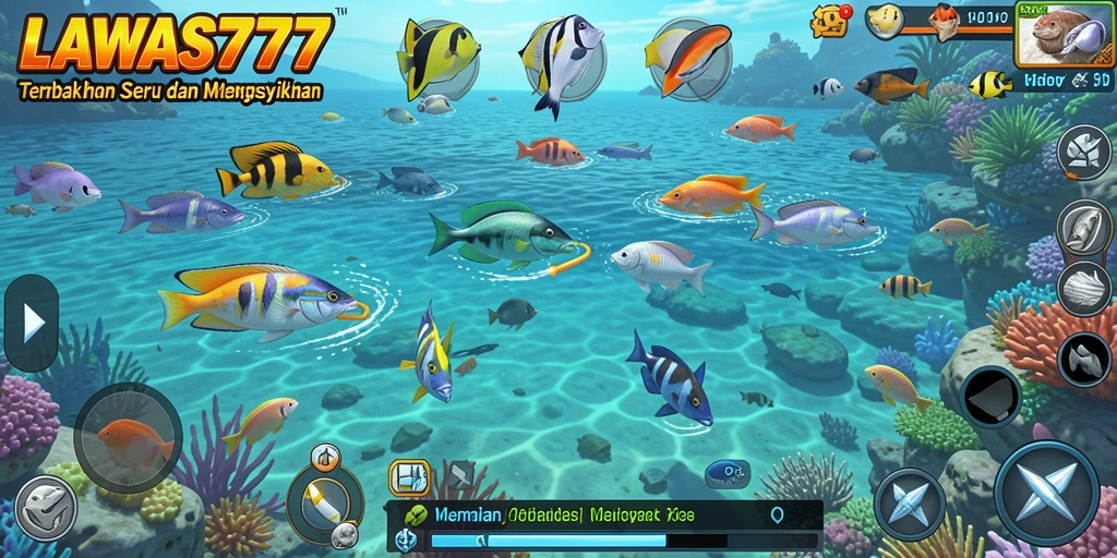 Tampilan gameplay seru di LAWAS777 saat menembak ikan.