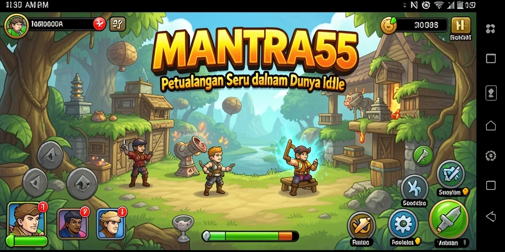 Tampilan gameplay menarik dari MANTRA55 dengan karakter yang aktif.