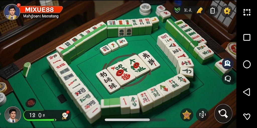 Screenshot gameplay seru dari MIXUE88 menampilkan keseruan bermain Mahjong.