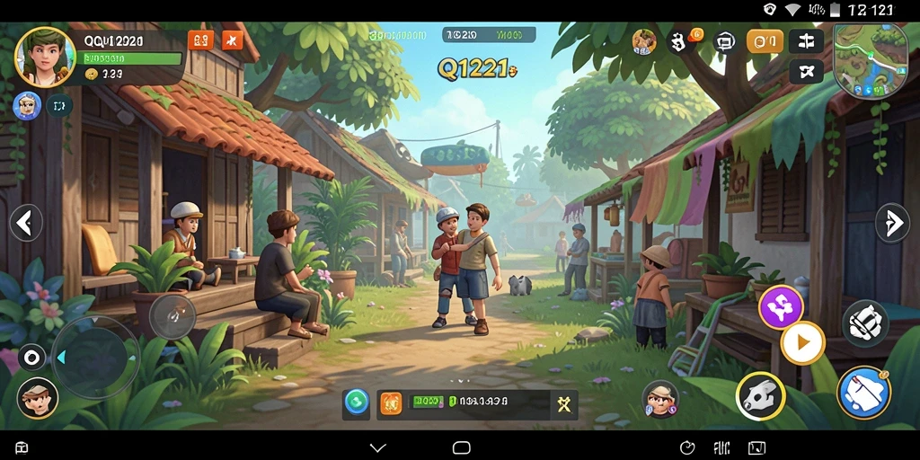 Tampilan gameplay QQ1221 dengan karakter dan lingkungan yang interaktif.