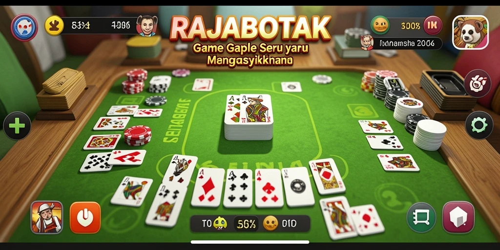 Tampilan gameplay seru saat bermain Gaple di RAJABOTAK.