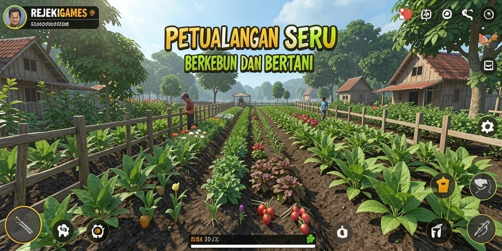 Gameplay menarik REJEKIGAMES menunjukkan aktivitas berkebun yang seru.