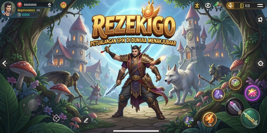 Tampilan gameplay menakjubkan dari REZEKIGO saat menjelajahi dunia petualangan.