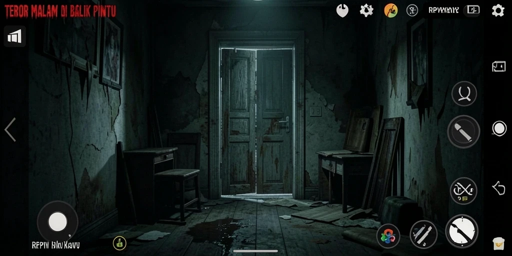 Gameplay seram dengan suasana mencekam saat menjelajahi rumah tua.
