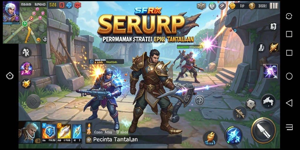 Menampilkan aksi strategi seru dalam gameplay SERURP.