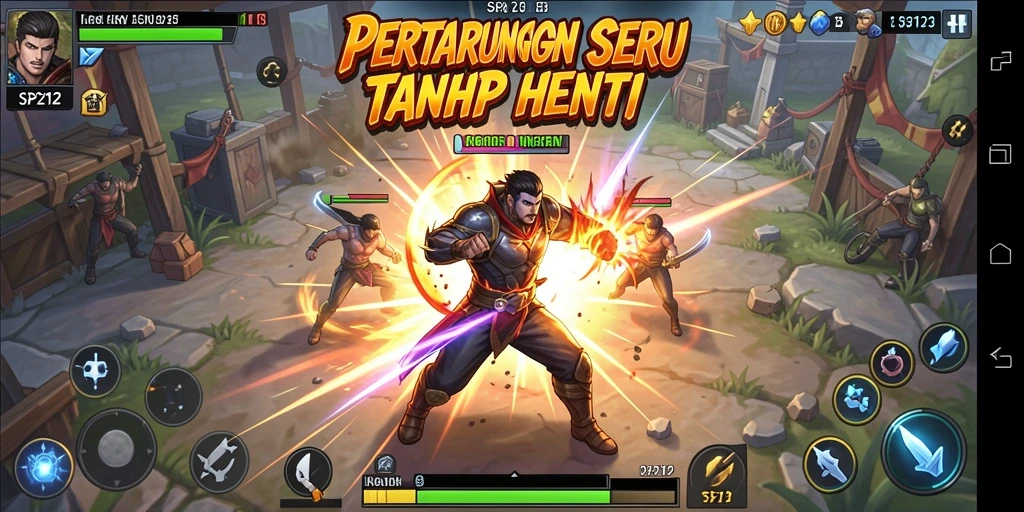 Tangkapan layar SP212 menampilkan aksi pertarungan yang mendebarkan.