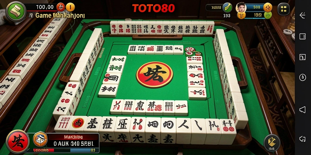 Tampilan gameplay Mahjong di TOTO80 yang seru dan menantang.