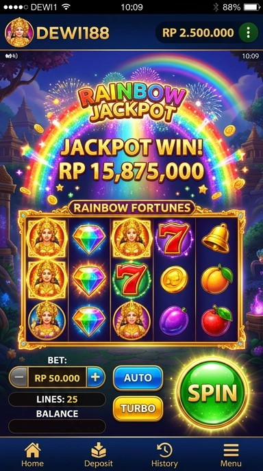 Screenshot aplikasi dewi188 dengan tampilan menarik.